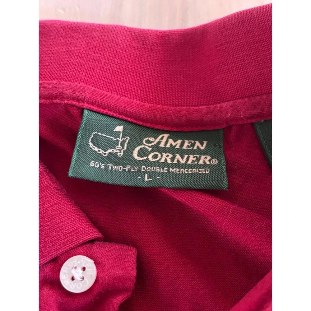 Amen Corner Masters Golf Polo Shirt Mens Large Red Pima Cotton Short Sleeve - Picture 2 of 12